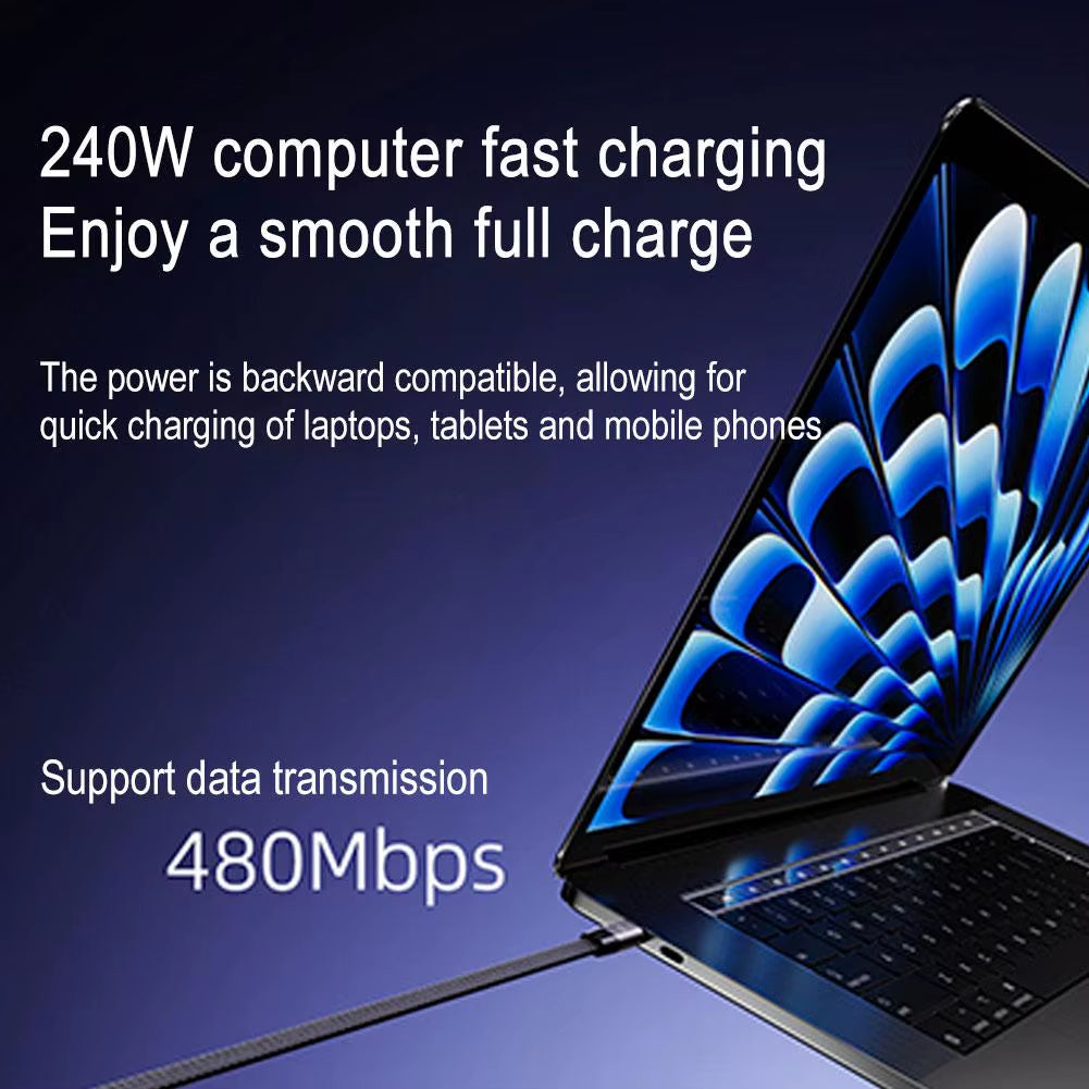 240/65W Fast Charging Foldable Bracket Data Cable 2-In-1 Data Wire Foldable Phone Tablet Stand Type-C to Type-C /USB-A to Type-C